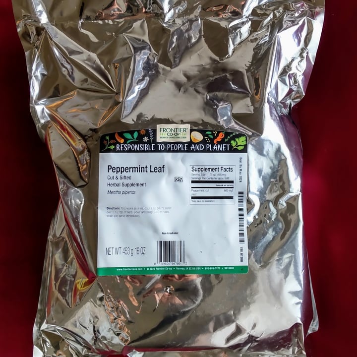photo of Frontier co-op Peppermint leaf tea shared by @levnagev on  05 Feb 2022 - review