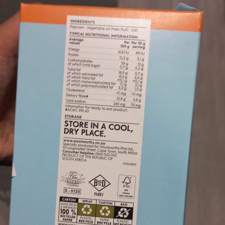 photo of Woolworths Food Microwave Popcorn (Salted) shared by @yakira02 on  27 Feb 2022 - review