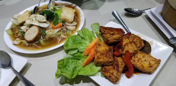 photo of Loving Hut Satay Tofu & Braised Veggie Tofu with Rice Noodles shared by @cassbananana on  18 Jul 2019 - review