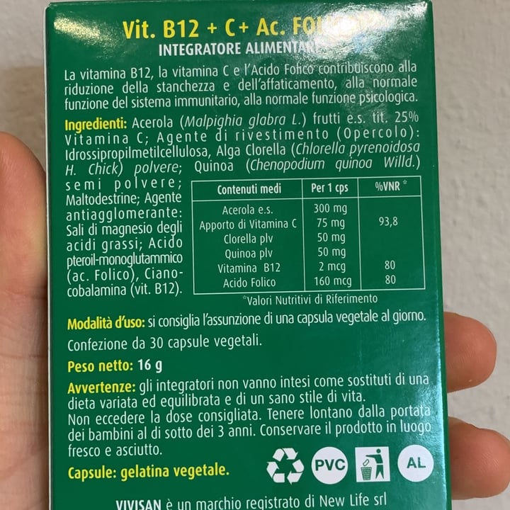 photo of Vivisan Vit. B12 + C + Ac. FOLICO shared by @mgiallo on  29 May 2022 - review