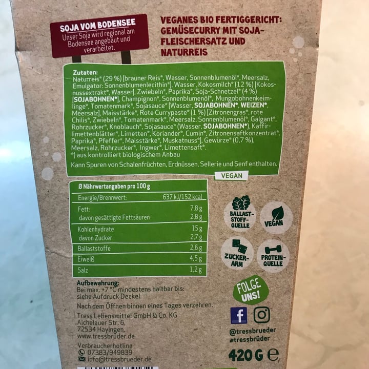 photo of Tress Brüder Veganes Rotes Thai curry shared by @julyn on  27 Jan 2021 - review