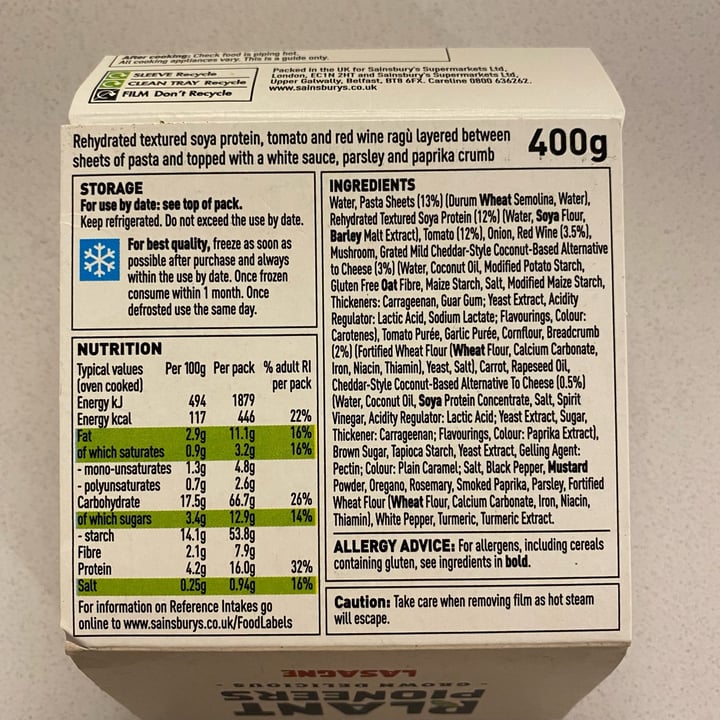 review photo of Plant Pioneers Lasagna shared by @marshallmarzia on 07 Dec 2021 - review