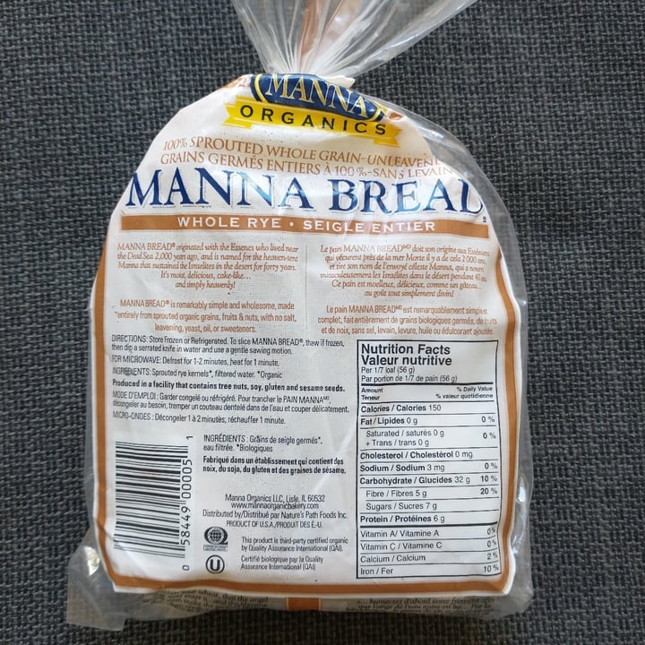 photo of Manna organics Manna Bread - Whole Rye shared by @leposava on  08 Oct 2022 - review