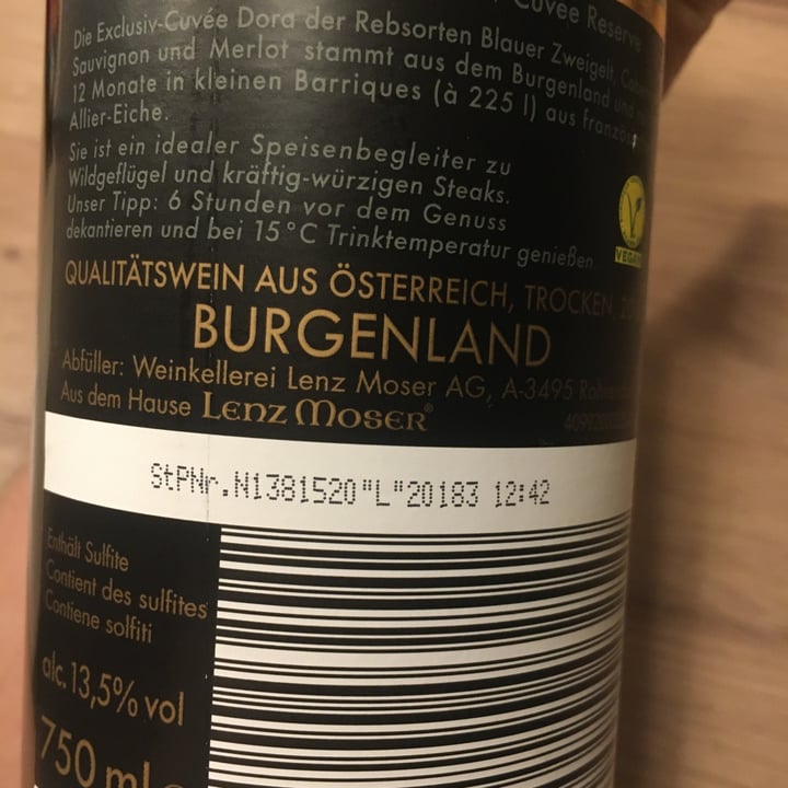 review photo of Lenz Moser Cuveé Dora Barrique shared by @highcarbplantfood on 15 Nov 2020 - review