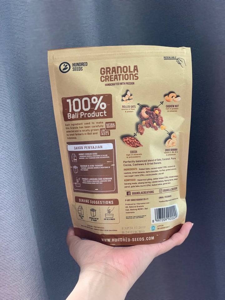 photo of Hundred Seeds Authentic Toasted Muesli shared by @headsortails on  05 Oct 2019 - review