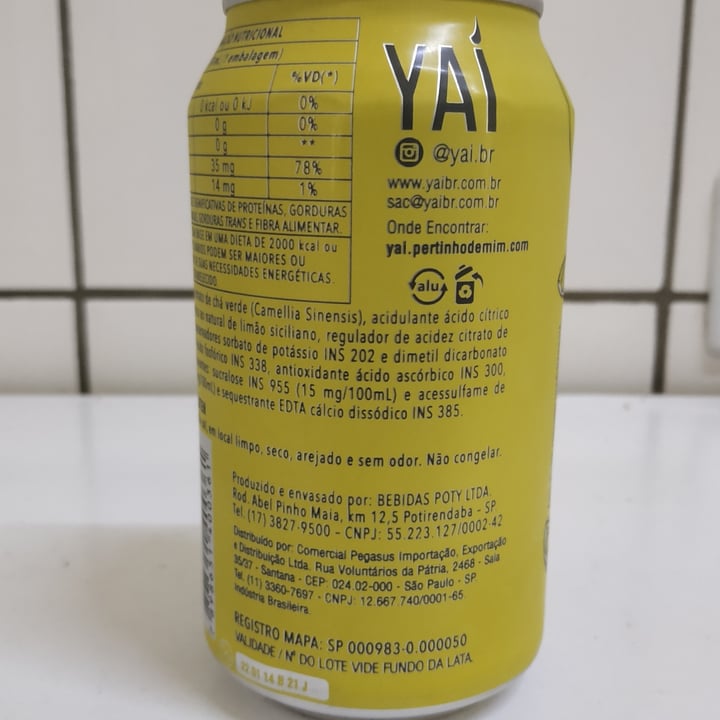 photo of Yaí Chá Verde Sabor Limão Siciliano E Hortelã shared by @edsonshigue on  11 May 2022 - review