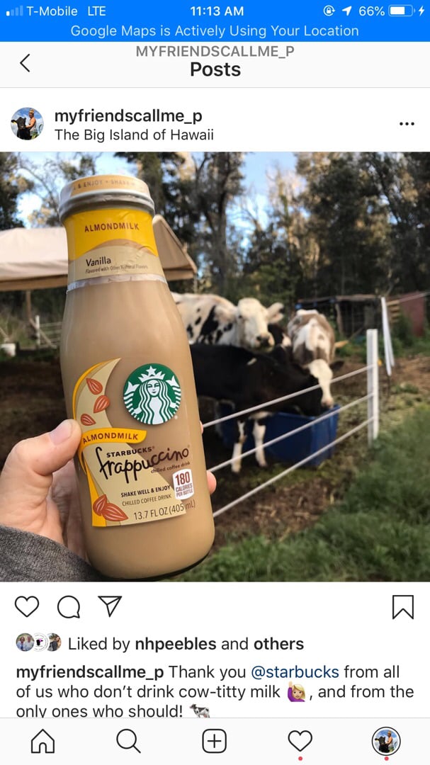 photo of Starbucks Starbucks Almond Milk Vanilla Frappuccino shared by @paulabuck on  04 Jan 2020 - review