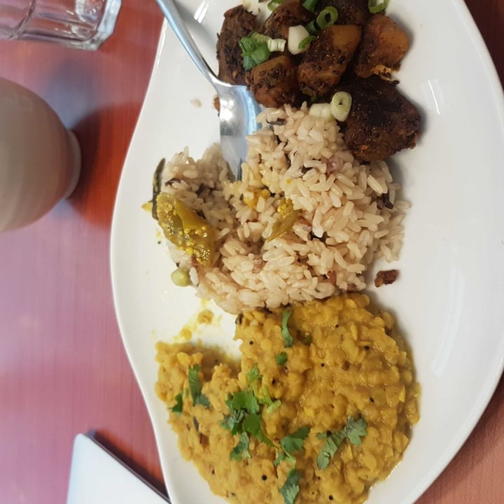 photo of Confusion Plant Based Kitchen Dal Chawal Lentil Curry With Veg + Rice shared by @naturesfood on  26 Sep 2019 - review