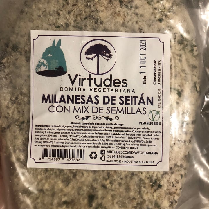 photo of Virtudes Milanesas de seitán shared by @agustinnavarra on  29 Oct 2021 - review