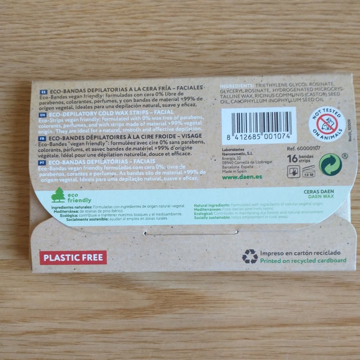 photo of Daen Laboratories Eco Depil bandas de cera fría shared by @vegan-ana on  15 Jul 2021 - review