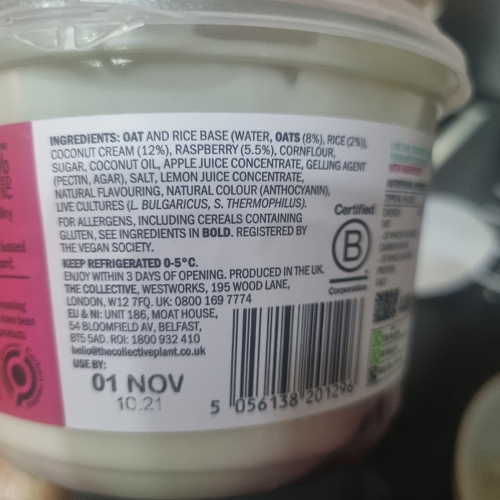 photo of The Collective Plant Based Raspberry Greek-Style Yoghurt shared by @aamanda82 on  15 Oct 2021 - review