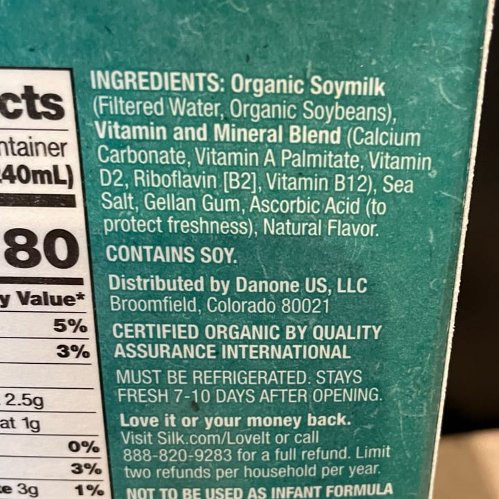 photo of Silk Organic Unsweet Soymilk  shared by @veggietable on  12 Sep 2022 - review