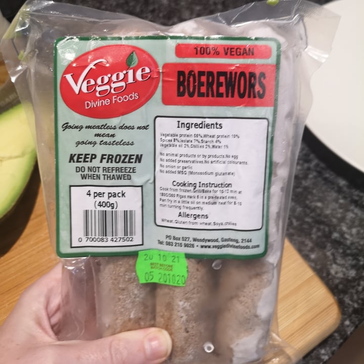 photo of Veggie Divine Foods Boerewors shared by @nicola89 on  01 Aug 2021 - review