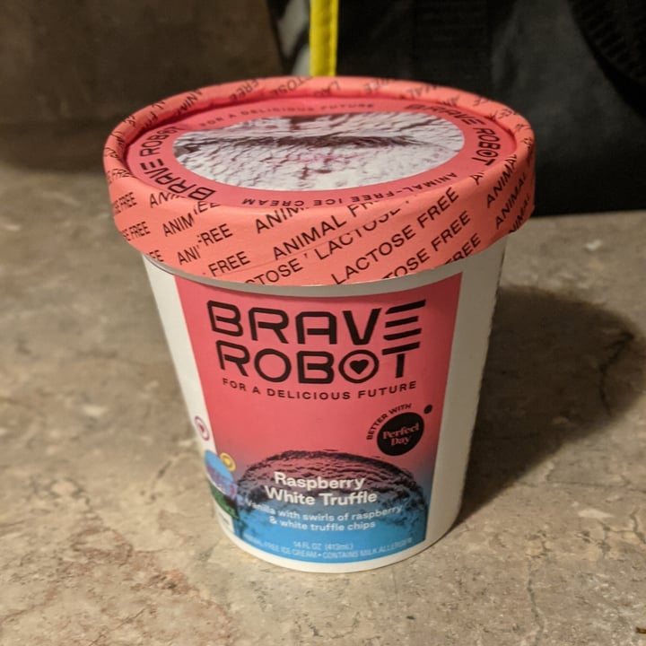 photo of Brave Robot Brave Robot Raspberry White Truffle Animal-Free Dairy shared by @thevagrantvegan on  25 Jun 2021 - review