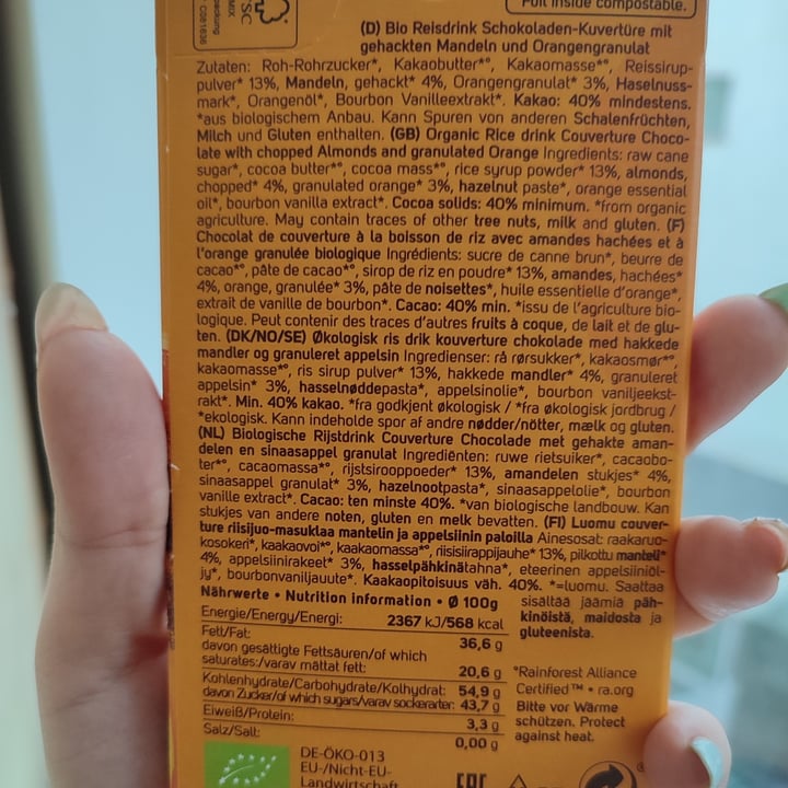 photo of iChoc Almond Orange Vegan Chocolate shared by @flouredfingers on  16 Jun 2022 - review
