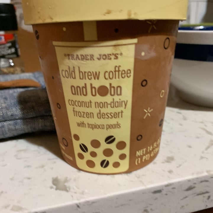 review photo of Trader Joe's Cold Brew Coffee and Boba Non-Dairy Frozen Dessert shared by @tabithadoglover on 12 Jun 2021 - review
