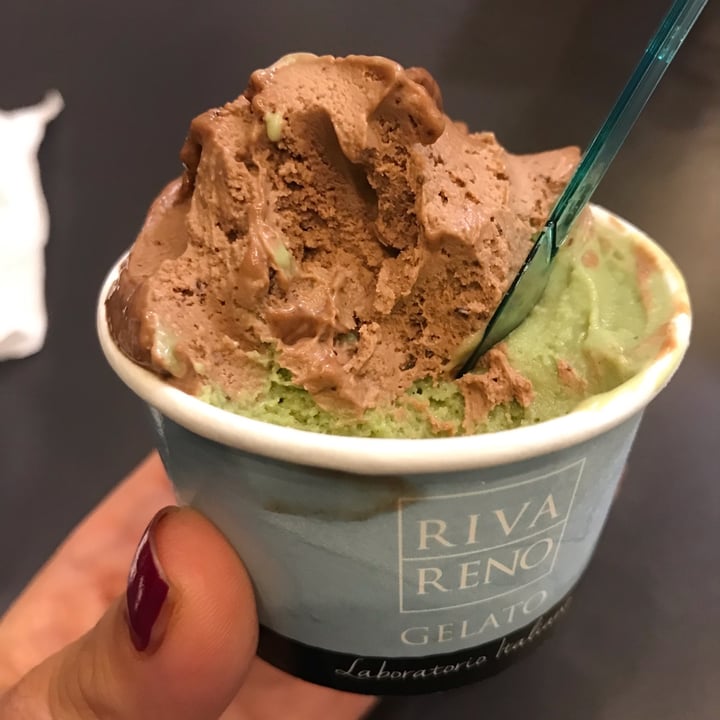 photo of Gelateria Rivareno Montesilvano gelato coppetta con due gusti 100% vegetali, pistacchio e gianduia shared by @bebetta on  10 Jun 2022 - review