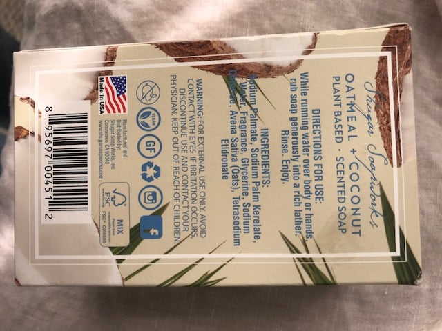 photo of Shugar Soapworks Oatmeal + Coconut Plant-Based Soap shared by @tamiapple on  19 May 2020 - review