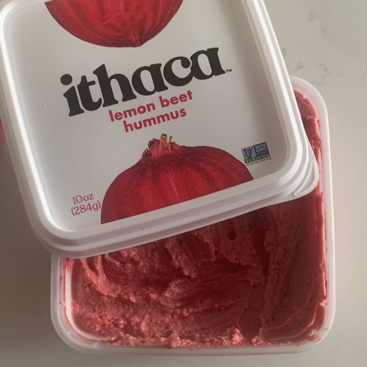 review photo of Ithaca Cold-Crafted Lemon Beet Hummus shared by @cmulkern on 02 Feb 2022 - review