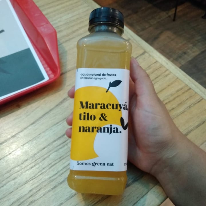 photo of Green Eat Agua natural sabor a Maracuyá, tilo & naranja shared by @charly999 on  30 Jan 2021 - review