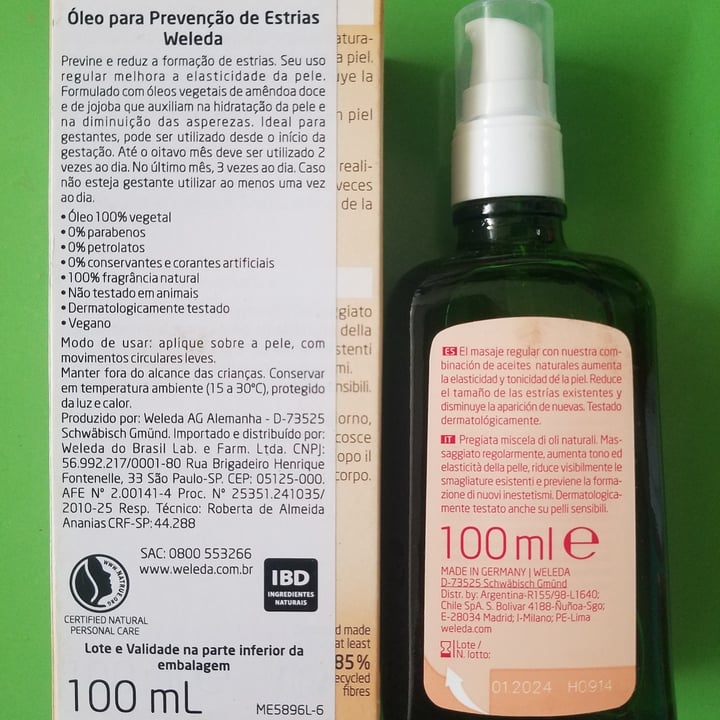 photo of Weleda aceite para masajes para estrías shared by @tatianenaches on  14 Jul 2022 - review