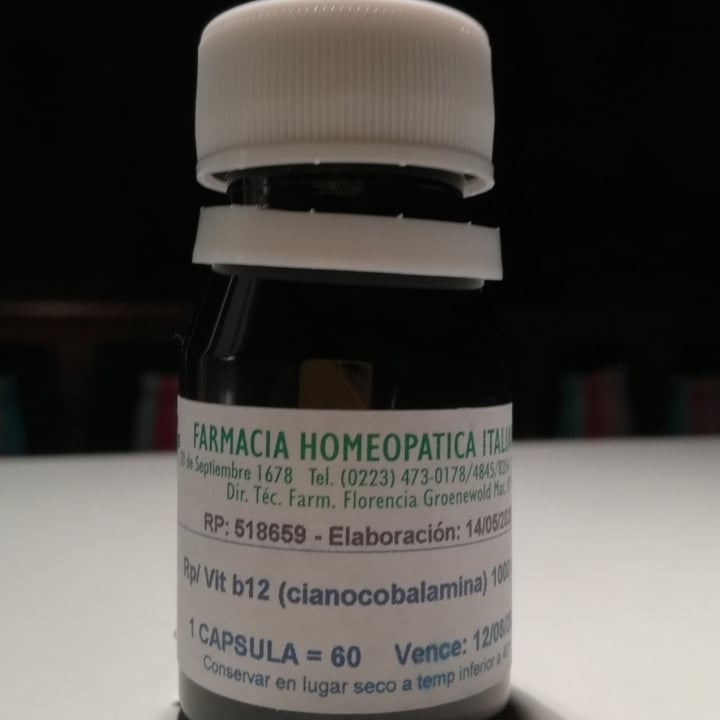 photo of Farmacia Homeopática Italiana Vitamina B12 (cianocobalamina) shared by @rociosuareznavarro on  01 Jul 2020 - review