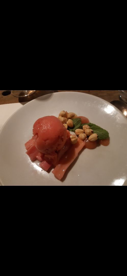 photo of The Gardener's Cottage Poached Rhubarb, Rhubarb & Rosemary Sorbet shared by @foxstar82 on  27 Mar 2020 - review