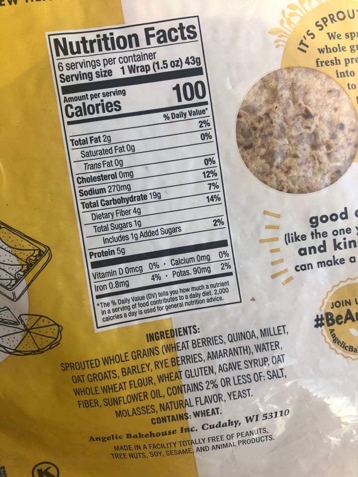 review photo of Angelic Bakehouse 7-Grain sprouted wraps shared by @nicholed on 23 Nov 2019 - review