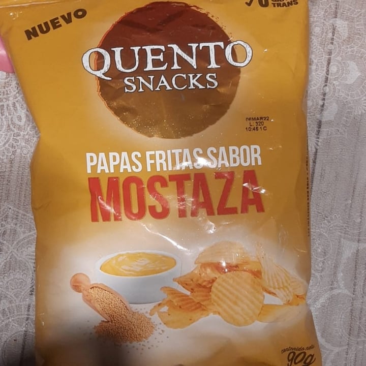 review photo of Quento Snacks Papas fritas sabor mostaza shared by @veganluli on 08 Dec 2021 - review