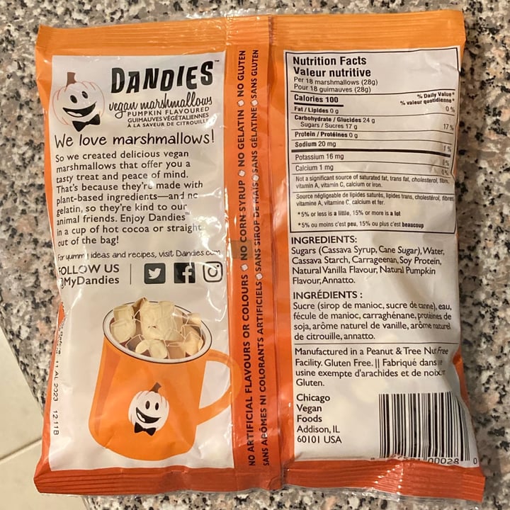 photo of Dandies Dandies Vegan Marshmallows Pumpkin Flavored shared by @shlumpadinka on  05 Nov 2022 - review