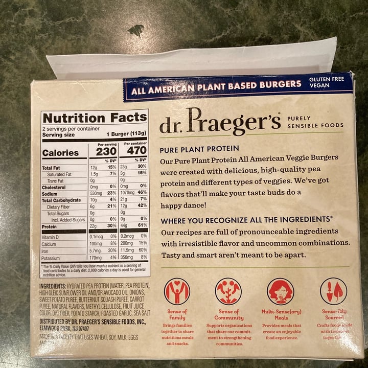 photo of Dr. Praeger's All American Plant Based Burgers shared by @tammydillon on  24 Apr 2022 - review