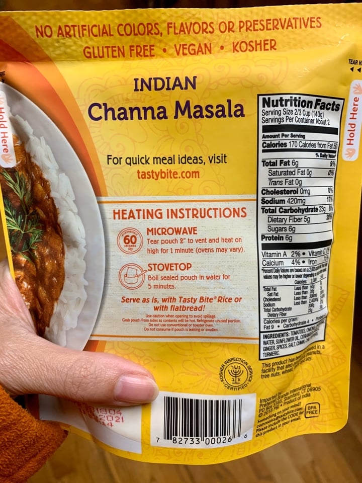 photo of Tasty Bite Chan’s Masala shared by @heathereve on  15 Nov 2019 - review