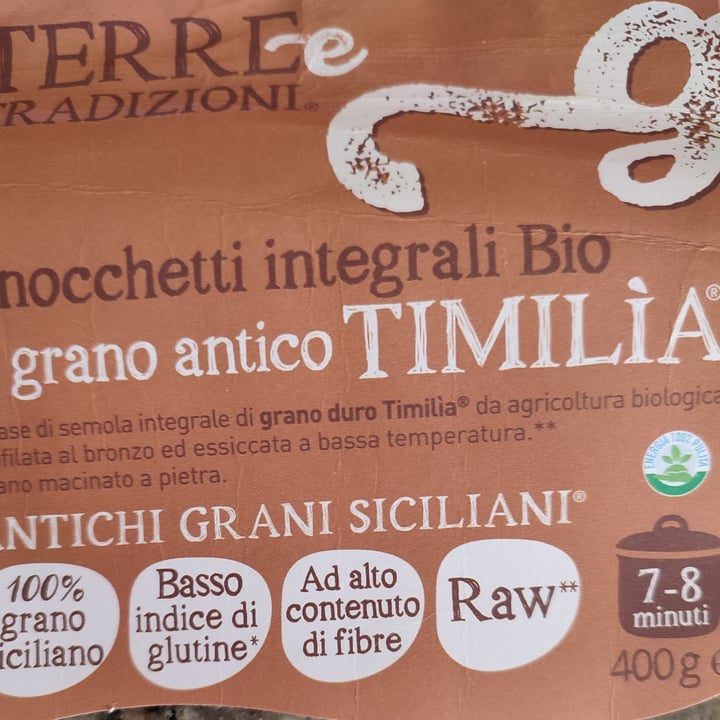 photo of Terre e tradizioni Gnocchetti integrali Bio con grano antico di Timilía shared by @oliverkoradaisy on  31 Oct 2021 - review