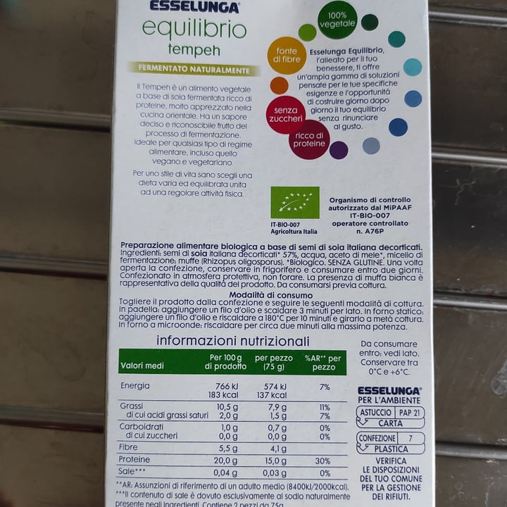 review photo of Esselunga tempeh shared by @giulias on 29 Mar 2022 - review