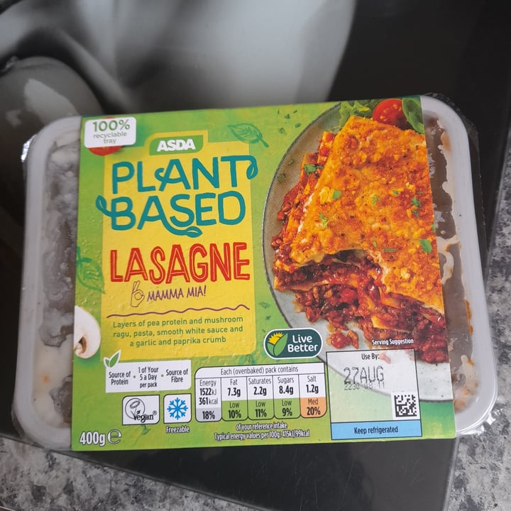 photo of Asda Plant Based  Lasagne shared by @thehorrorherbivore on  31 Aug 2022 - review