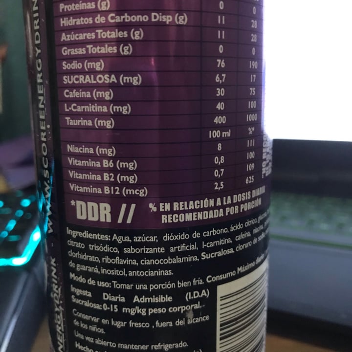 review photo of Score energy drink Energética Edición Limitada shared by @naaaaat4 on 03 Jun 2021 - review