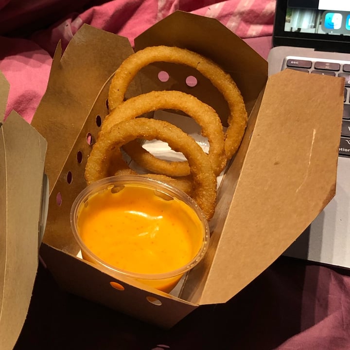 photo of A Burgers: Dirty Vegan Burgers (Delivery only) Onion rings shared by @dhuyke on  20 Apr 2022 - review