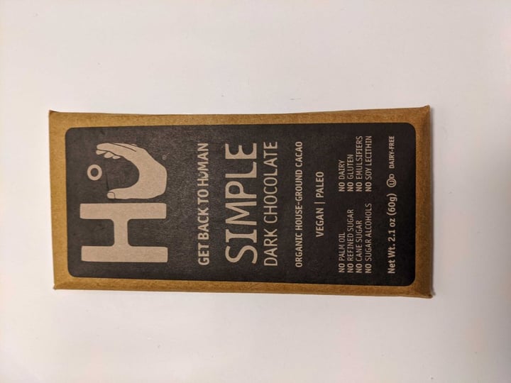 photo of Hu Kitchen Simple Dark Chocolate shared by @cjrudski on  15 Apr 2020 - review