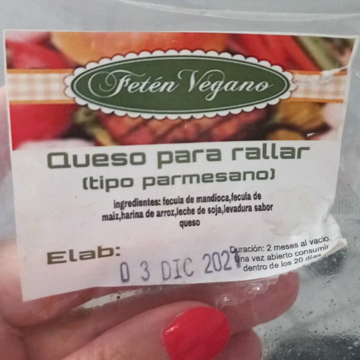 photo of Fetén vegano Queso para Rallar shared by @silvinanoto on  26 Dec 2021 - review