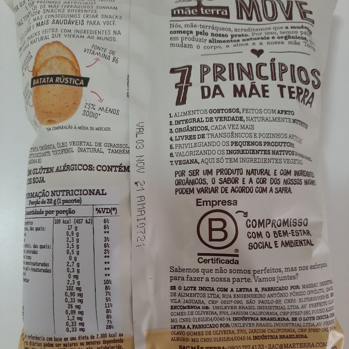 review photo of Mãe Terra Nuchips de batata rústica Mãe Terra shared by @eapucci on 04 Aug 2021 - review