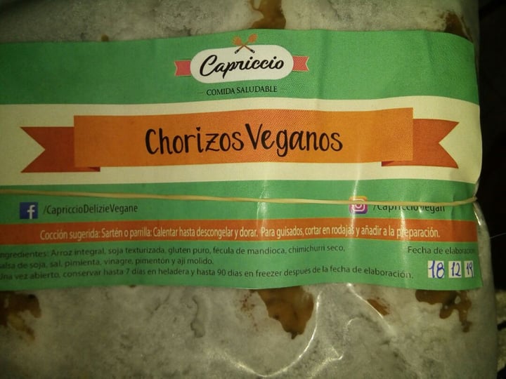 photo of Capriccio Delizie Vegane Chorizos shared by @kaia1986 on  22 Dec 2019 - review