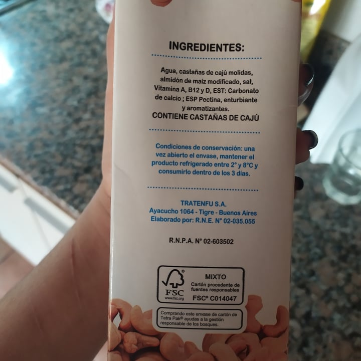 photo of Tratenfu Leche de Castañas de Cajú Original shared by @mariairaizoz on  04 Oct 2020 - review