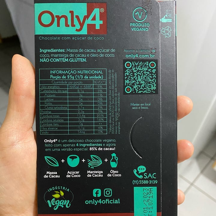review photo of Only4 Only4 Chocolate Com Açúcar De Coco shared by @samia111 on 09 Jul 2022 - review