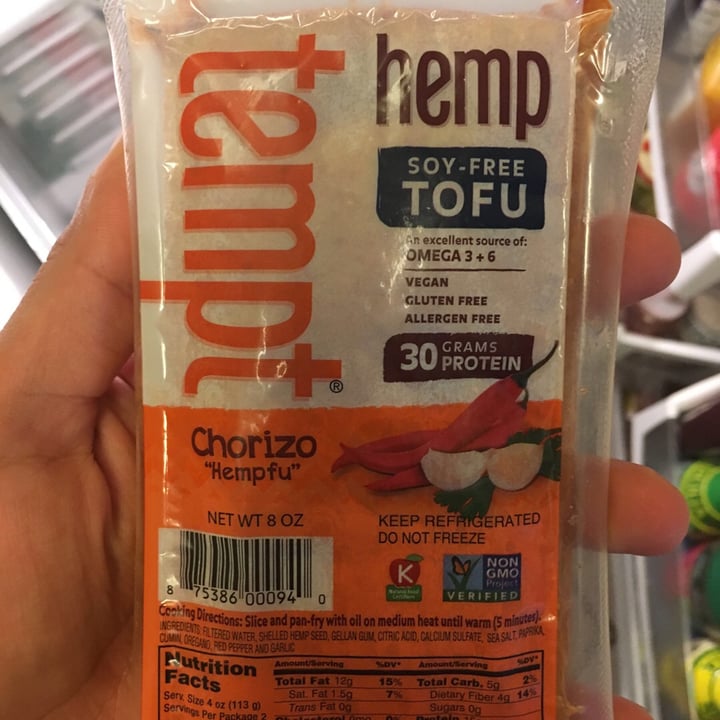 photo of Tempt Hemp Chorizo Hemp Tofu shared by @follownicaround on  09 Mar 2019 - review