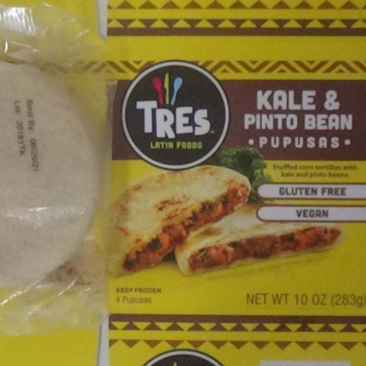 photo of Tres Latin Foods Kale & Pinto Bean Pupusas shared by @feelideal on  09 Dec 2020 - review