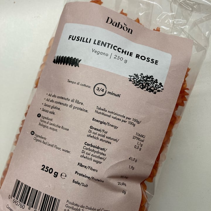 review photo of Dabon Pasta Di Lenticchie Rosse shared by @laeugi on 01 Dec 2021 - review