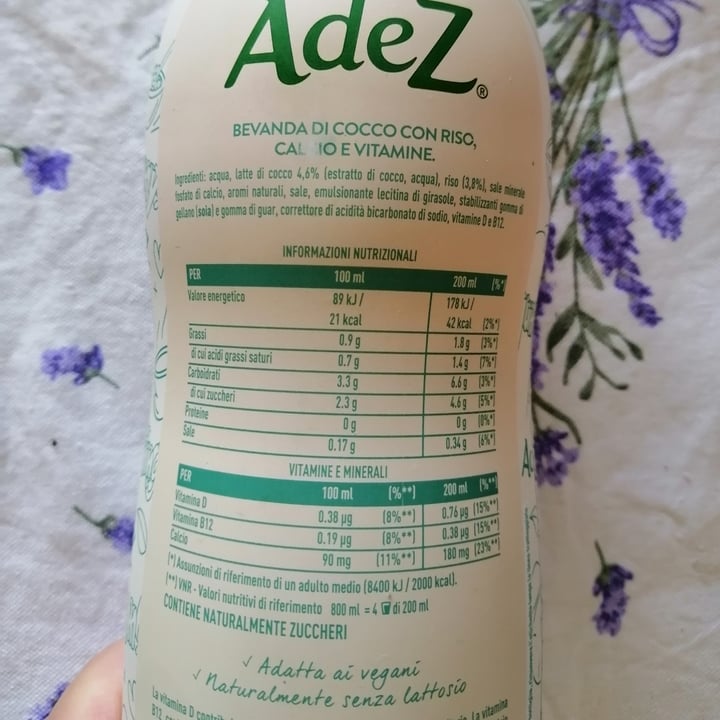 photo of AdeZ Bevenda vegetale. Cocco con Riso shared by @fedefiona02 on  26 Jun 2022 - review