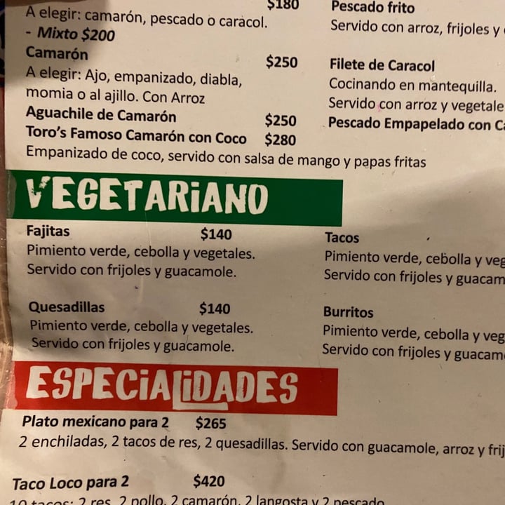 photo of Toro's Place Tacos vegetarianos shared by @leyvinha on  13 Sep 2020 - review