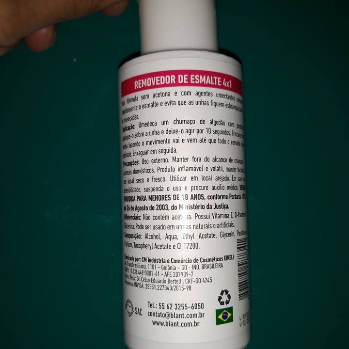 review photo of Blant Removedor de Esmalte 4x1 shared by @kellycunha on 05 Jun 2022 - review