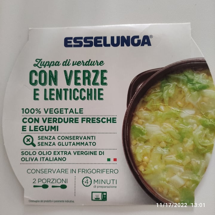 photo of  Esselunga Zuppa di verdure con verze e lenticchie shared by @marumomo on  17 Nov 2022 - review